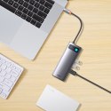 Metal Gleam 6w1 wielofunkcyjny HUB USB-C USB-C Power Delivery 100W 2xHDMI 4K 3xUSB 3.2 szary