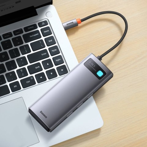 Metal Gleam 6w1 wielofunkcyjny HUB USB-C USB-C Power Delivery 100W 2xHDMI 4K 3xUSB 3.2 szary