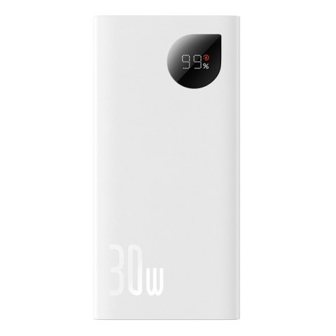 Powerbank Adaman2 z wyświetlaczem cyfrowym 10000mAh 2xUSB 1xUSB-C Quick Charge biały