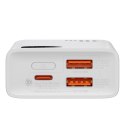 Powerbank Adaman2 z wyświetlaczem cyfrowym 10000mAh 2xUSB 1xUSB-C Quick Charge biały