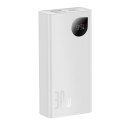 Powerbank Adaman2 z wyświetlaczem cyfrowym 10000mAh 2xUSB 1xUSB-C Quick Charge biały