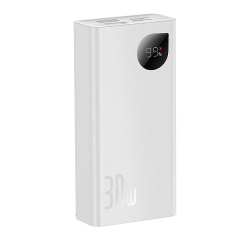 Powerbank Adaman2 z wyświetlaczem cyfrowym 10000mAh 2xUSB 1xUSB-C Quick Charge biały