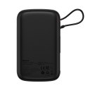 Qpow powerbank 10000mAh wbudowany kabel Iphone Lightning 20W Quick Charge czarny
