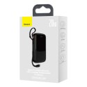 Qpow powerbank 10000mAh wbudowany kabel Iphone Lightning 20W Quick Charge czarny