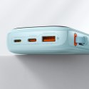 Qpow powerbank 10000mAh wbudowany kabel Iphone Lightning 20W Quick Charge niebieski