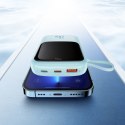 Qpow powerbank 10000mAh wbudowany kabel Iphone Lightning 20W Quick Charge niebieski