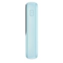 Qpow powerbank 10000mAh wbudowany kabel USB Typu C 22.5W Quick Charge niebieski
