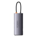 Stacja dokująca HUB 7w1 USB-C 1xHDMI 1xVGA 3xUSB 3.2 1xPower Delivery RJ-45 Ethernet szary