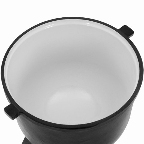 Kociołek garnek żeliwny emaliowany myśliwski z pokrywką nad ognisko 7 l