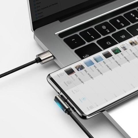 Kabel przewód dla graczy kątowy Legendary USB - USB-C 66W 2m - czarny