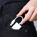 Przejściówka adapter do iPhone słuchawki + ładowanie Lightning / 3.5mm Mini Jack - biały