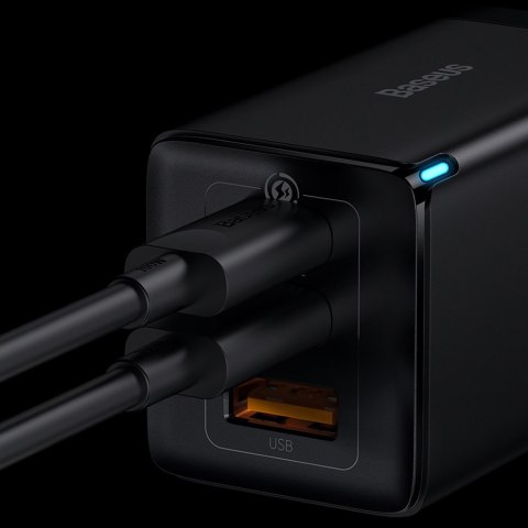 Szybka uniwersalna ładowarka sieciowa GaN3 PRO 2x USB-C / USB + kabel USB-C 65W - biały