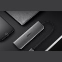 Wielofunkcyjny HUB rozgałęźnik USB-C na 3x USB 3.0 + USB-C + HDMI - szary
