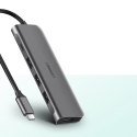 Wielofunkcyjny HUB rozgałęźnik USB-C na 3x USB 3.0 + USB-C + HDMI - szary