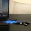 Wielofunkcyjny HUB rozgałęźnik USB-C na 3x USB 3.0 + USB-C + HDMI - szary