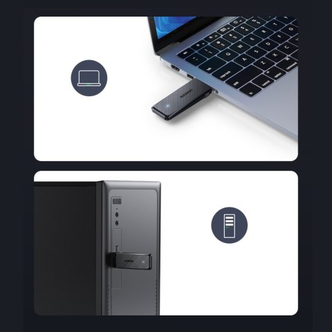 Zewnętrzna bezprzewodowa karta sieciowa USB 3.0 na WiFi 2.4GHz / 5GHz - czarny