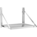 Półka ścienna gastronomiczna składana ze stali nierdzewnej do 40 kg 60 x 45 cm