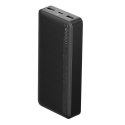 Powerbank 10000mAh USB / USB-C 25W PD QC + kabel USB-C - czarny