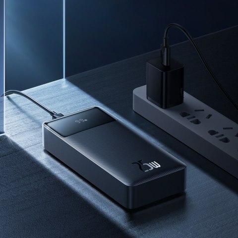 Powerbank 10000mAh USB / USB-C 25W PD QC + kabel USB-C - czarny