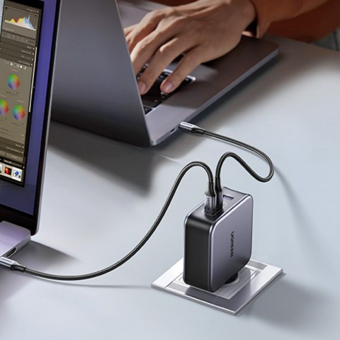 Szybka ładowarka sieciowa GaN USB 2x USB-C 140W + kabel USB-C 1.5m