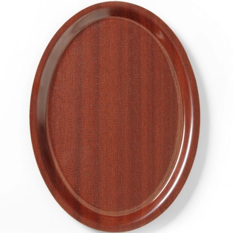 Taca kelnerska antypoślizgowa CAMBRO Mykonos kolor mahoń owalna 20x26.5cm