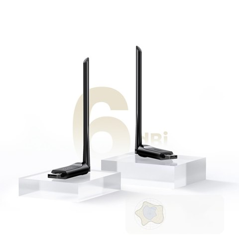 Zewnętrzna karta sieciowa WiFi Dual Band 2.4GHz i 5GHz USB - czarna