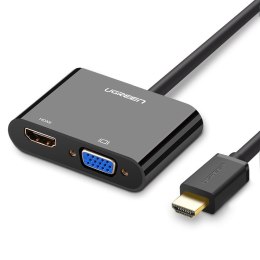 Przejściówka adapter konwerter HDMI - VGA / HDMI + mini jack 3.5mm czarny