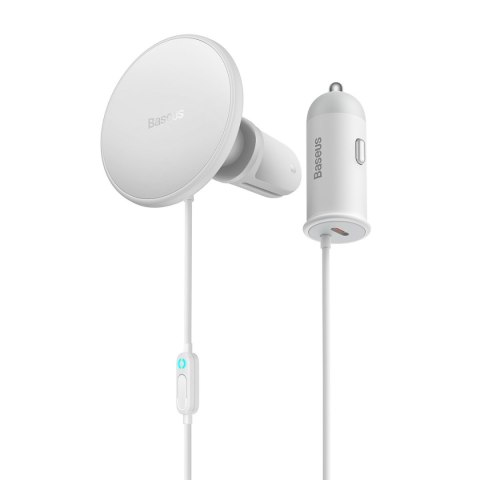 Samochodowa ładowarka bezprzewodowa MagSafe 15W z uchwytem na kratkę nawiewu USB-C biała