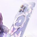 Magnetyczne etui z motylami do iPhone 14 MagSafe Butterfly Series niebieskie