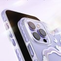 Magnetyczne etui z motylami do iPhone 14 Plus MagSafe Butterfly Series fioletowe