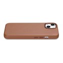 Pokrowiec etui z naturalnej skóry do iPhone 14 Plus MagSafe Case Leather brązowy