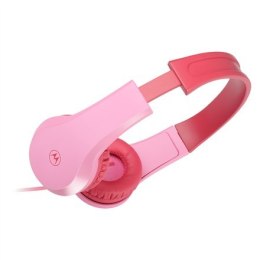 Dziecięce słuchawki przewodowe Motorola Moto JR200 Nauszne Wbudowany mikrofon Wtyczka 3,5 mm Różowe