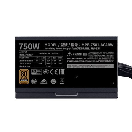 Cooler Master | Zasilacz | MWE 750 Bronze V2 230V | 750 W