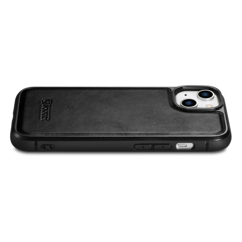 Etui pokryte naturalną skórą do iPhone 14 Leather Oil Wax czarny