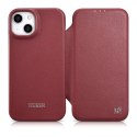 Skórzane etui iPhone 14 z klapką magnetyczne MagSafe CE Premium Leather bordowy