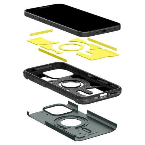 Etui Tough Armor MagSafe z podstawką na iPhone 15 Pro zielone