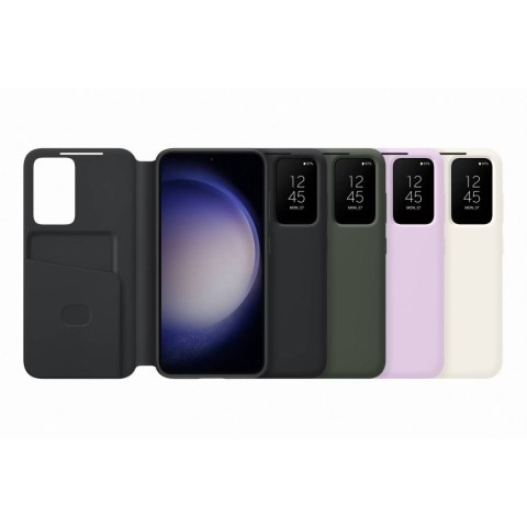 Etui pokrowiec z klapką okienkiem portfel na kartę Samsung Galaxy S23 czarne