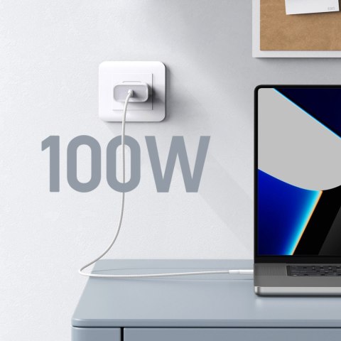 Kabel przewód USB-C 100W 5A PD 480Mbps 2m biały