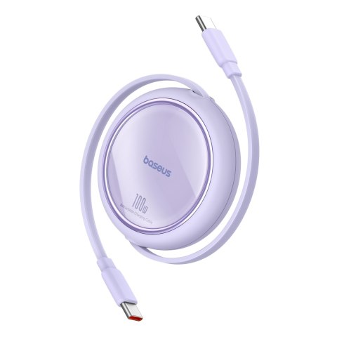 Kabel przewód wysuwany zwijany USB-C 100W Free2Draw Mini 1m fioletowy