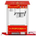Profesjonalna maszyna do popcornu na wózku z oświetleniem RETRO 88 l 1600 W czerwona