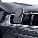 2w1 Uchwyt samochodowy z ładowarką indukcyjną do telefonu i smartwatcha MagSafe Qi czarny