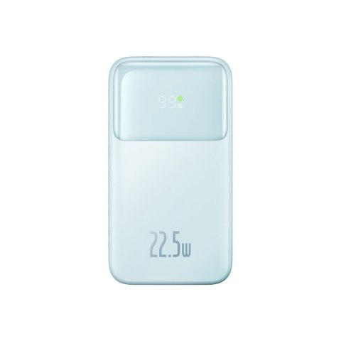 Powerbank z wyświetlaczem 10000mAh 22.5W Comet Series + kabel USB-A - USB-C 0.3m niebieski