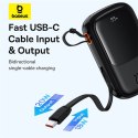 Powerbank Qpow Pro+ 20000mAh z kablem USB-C i wyświetlaczem - czarny