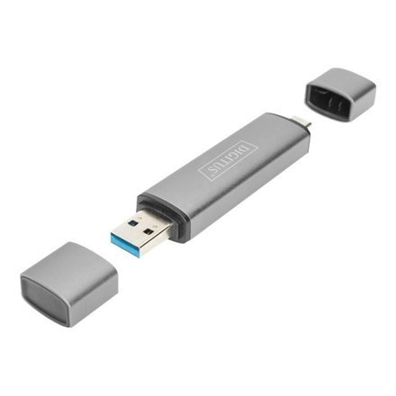 DIGITUS Podwójny czytnik kart Hub USB-C / USB 3.0, OTG | Digitus | Czytnik kart - USB 3.0/USB-C | DA-70886