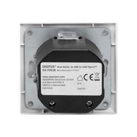 Gniazdo Digitus | z portami USB A i USB-C, montaż podtynkowy