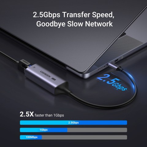 Adapter karta sieciowa Ethernet USB-C - RJ45 2.5G szary