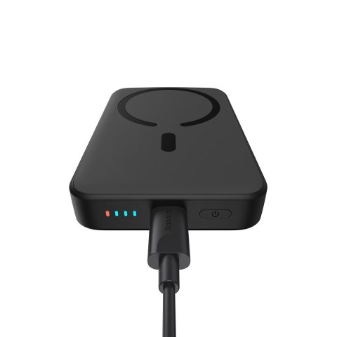 Mini powerbank 10000mAh z ładowaniem indukcyjnym MagSafe 15W PD QC 20W czarny