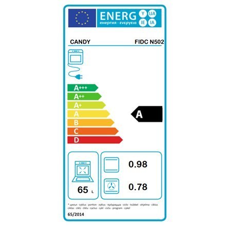 Piekarnik Candy FIDC N502, konwencjonalny, pojemność 65 l, sterowanie mechaniczne, czarny