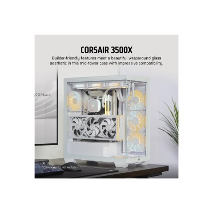 Obudowa PC Corsair | 3500X | Biały | Mid-Tower | Zasilacz w zestawie Nie