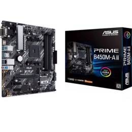 Asus | PRIME B450M-A II | Gniazda pamięci 4 | Liczba złączy SATA 6 x SATA III | Chipset AMD B | Micro ATX | Rodzina procesorów A